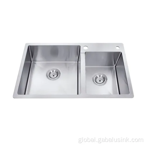 Two Bowls Handmade Kitchen Sink High-grade Commercial and Home Two Bowls Kitchen Sink Supplier